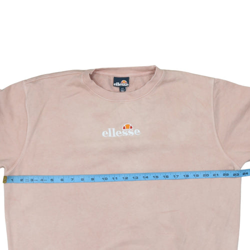 Ellesse Womens Pink Sweatshirt L Cotton Crew Neck Long Sleeve Casual