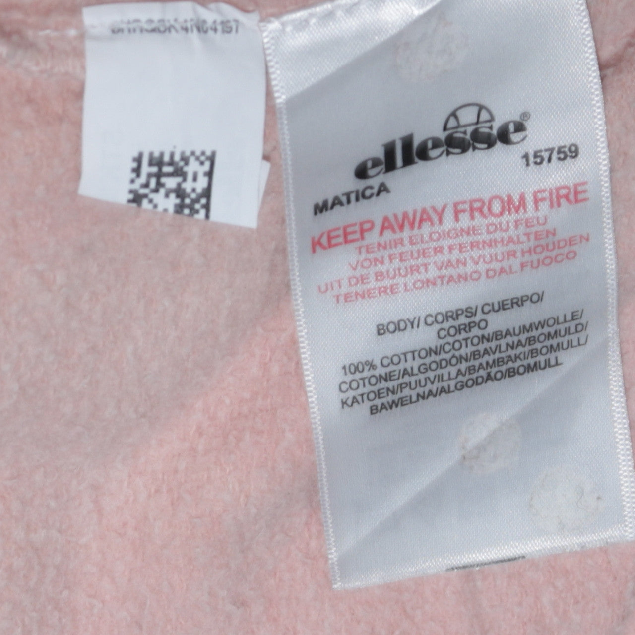 Ellesse Womens Pink Sweatshirt L Cotton Crew Neck Long Sleeve Casual