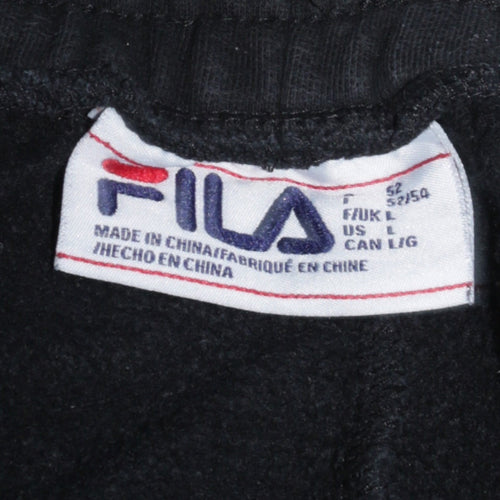 Fila Men's Black L Jogger Sweatpants Cotton Blend Activewear Trousers