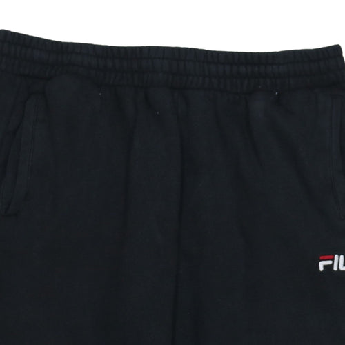 Fila Men's Black L Jogger Sweatpants Cotton Blend Activewear Trousers