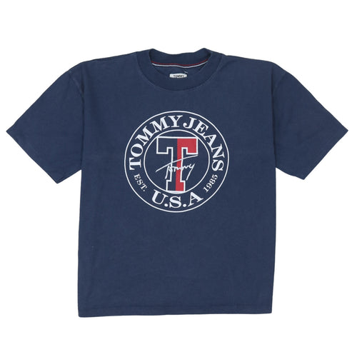 Tommy Jeans Men's Blue USA Logo Cotton T-Shirt Size M