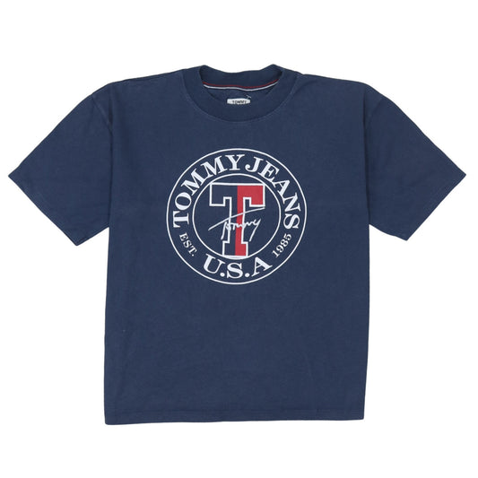 Tommy Jeans Men's Blue USA Logo Cotton T-Shirt Size M