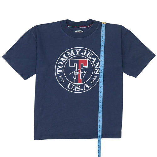 Tommy Jeans Men's Blue USA Logo Cotton T-Shirt Size M