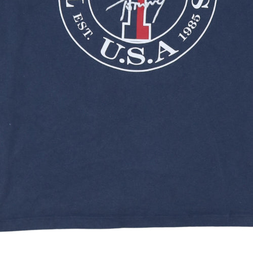Tommy Jeans Men's Blue USA Logo Cotton T-Shirt Size M