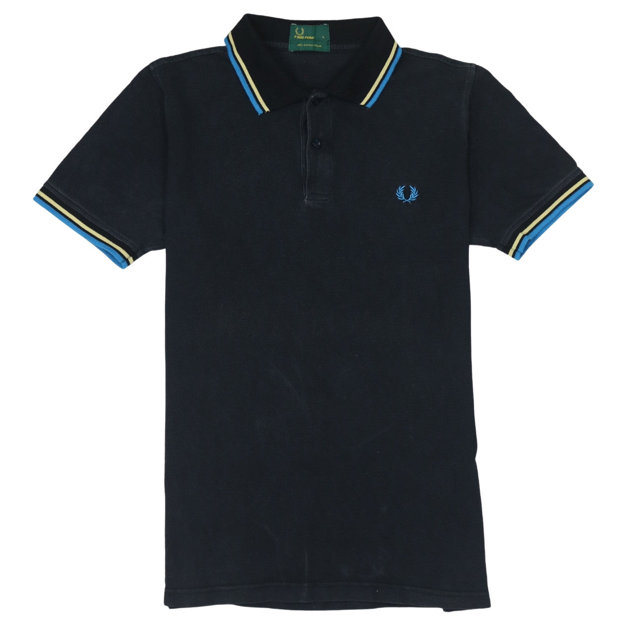 Fred Perry Men’s Black Cotton Pique Polo Shirt L Short Sleeve