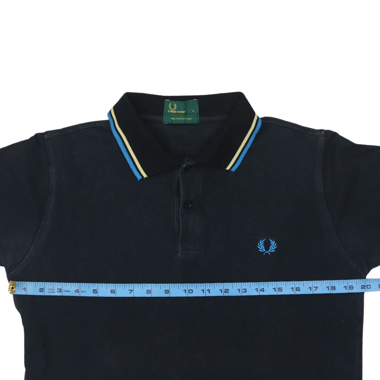 Fred Perry Men’s Black Cotton Pique Polo Shirt L Short Sleeve