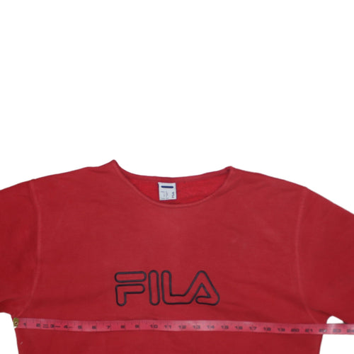 Fila Men's Red Pullover Sweatshirt Small Embroidered Logo Vintage