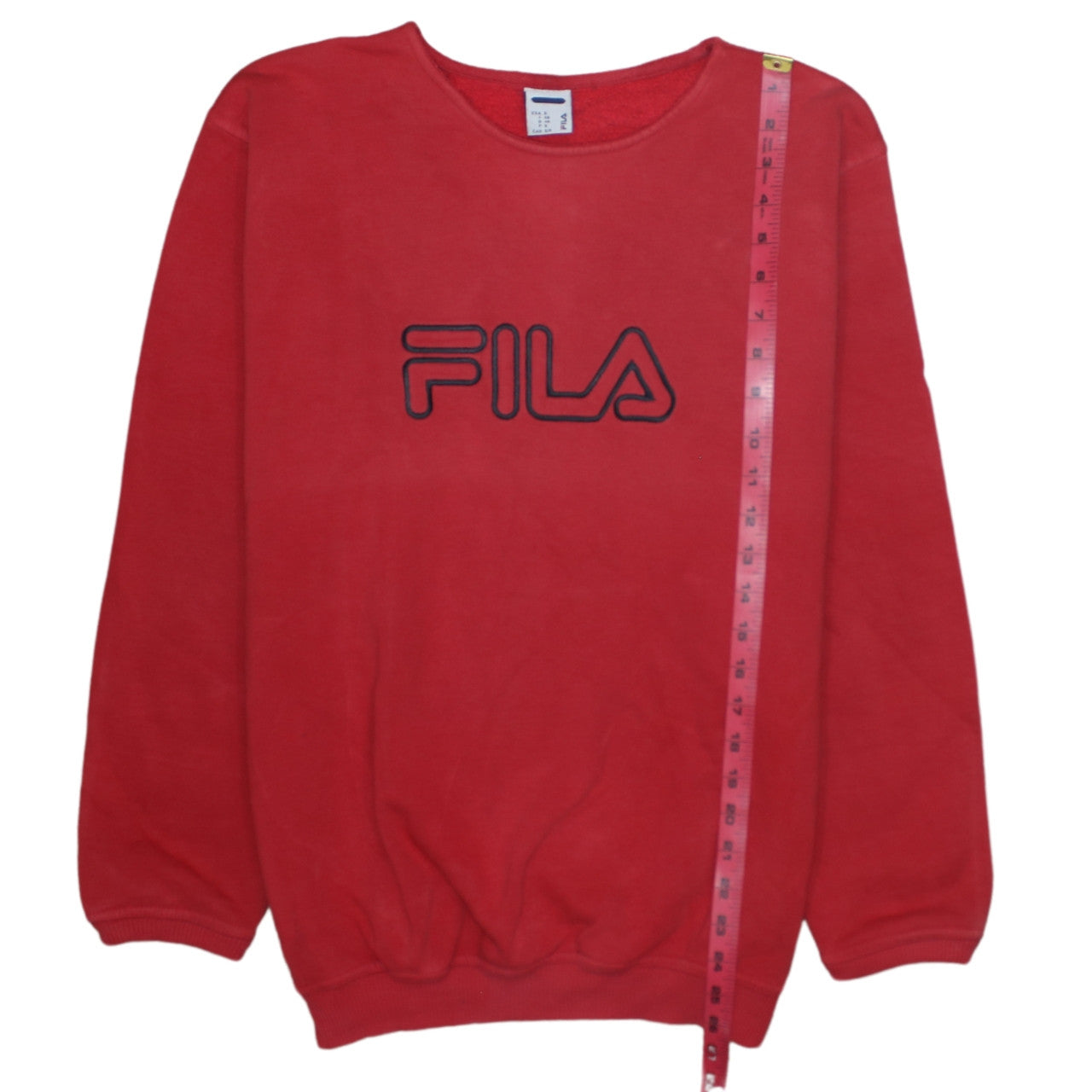 Fila Men's Red Pullover Sweatshirt Small Embroidered Logo Vintage
