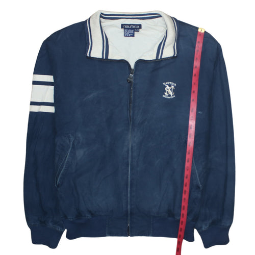 Nautica Men's Blue Cotton Bomber Jacket Size L Sporting Club