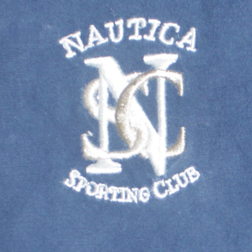 Nautica Men's Blue Cotton Bomber Jacket Size L Sporting Club