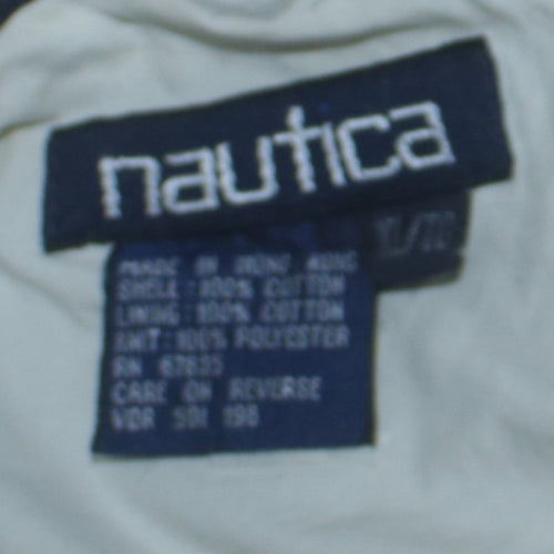 Nautica Men's Blue Cotton Bomber Jacket Size L Sporting Club