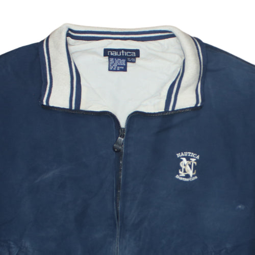 Nautica Men's Blue Cotton Bomber Jacket Size L Sporting Club
