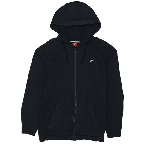 Nike Mens Black Full Zip Hoodie L Sportswear Fleece Sweatshirt