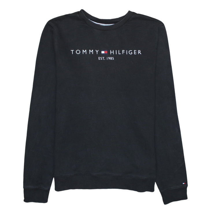 Tommy Hilfiger Men's Black Cotton Crew Neck Sweatshirt M