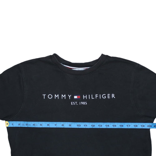 Tommy Hilfiger Men's Black Cotton Crew Neck Sweatshirt M