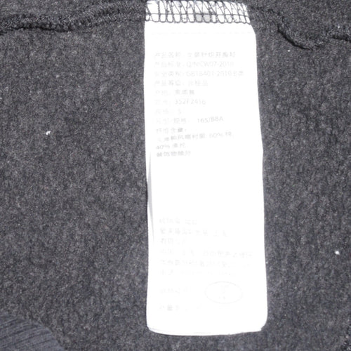 Hollister Men Black Full Zip Hoodie S Logo Fleece Sweatshirt
