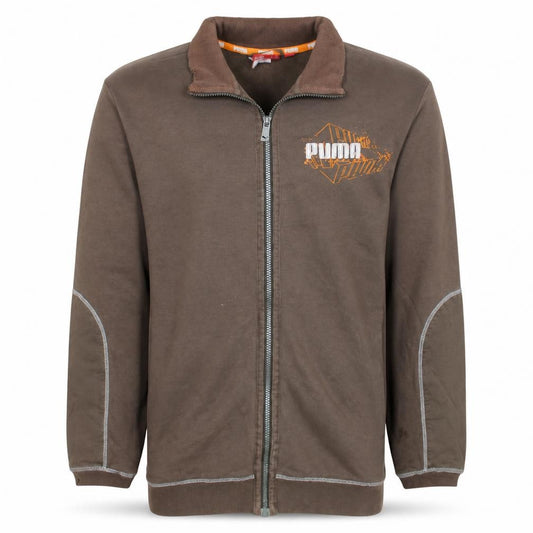 Front view of Puma Men's Brown 2XL Full Zip Sports Sweatshirt