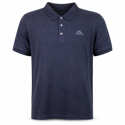 Front view of Kappa Men's Blue XL Polo Shirt Regular Fit Cotton Blend Casual