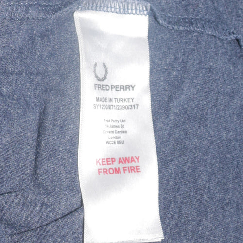 Fred Perry Men's Blue Crew Neck Short Sleeve T-Shirt Size S Classic