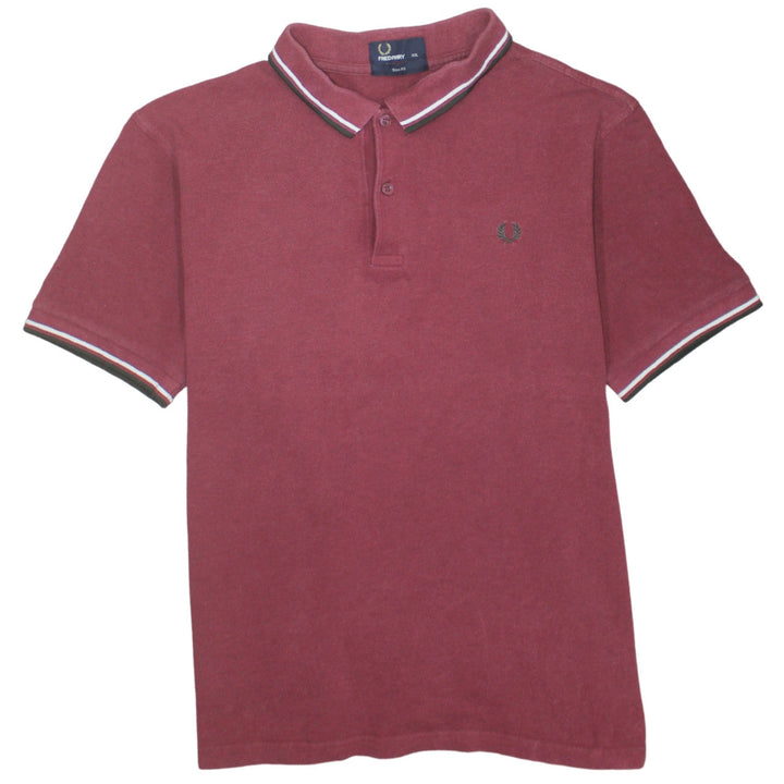 Fred Perry Men's Red Slim Fit Polo Shirt Size 2XL Cotton