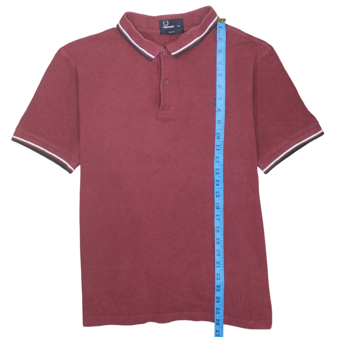Fred Perry Men's Red Slim Fit Polo Shirt Size 2XL Cotton