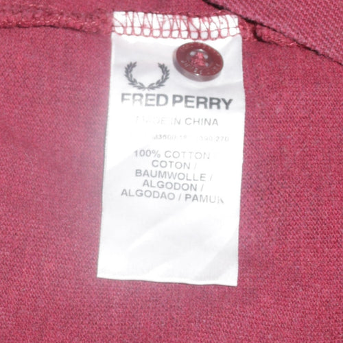 Fred Perry Men's Red Slim Fit Polo Shirt Size 2XL Cotton