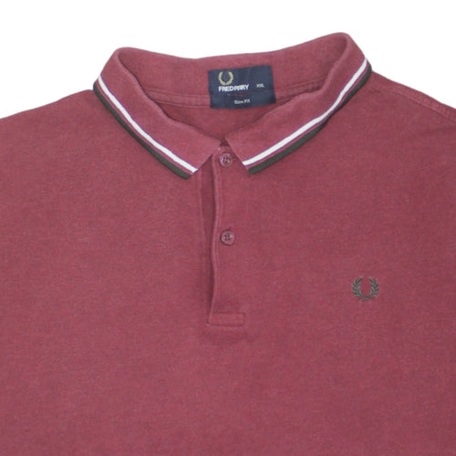 Fred Perry Men's Red Slim Fit Polo Shirt Size 2XL Cotton