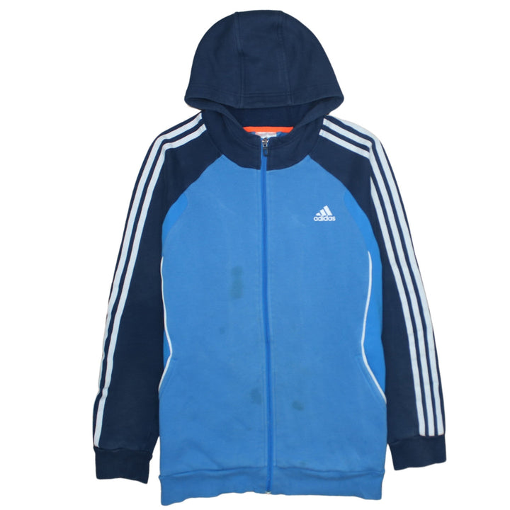 Adidas Men's Blue Full Zip Fleece Hoodie Size L Sportswear