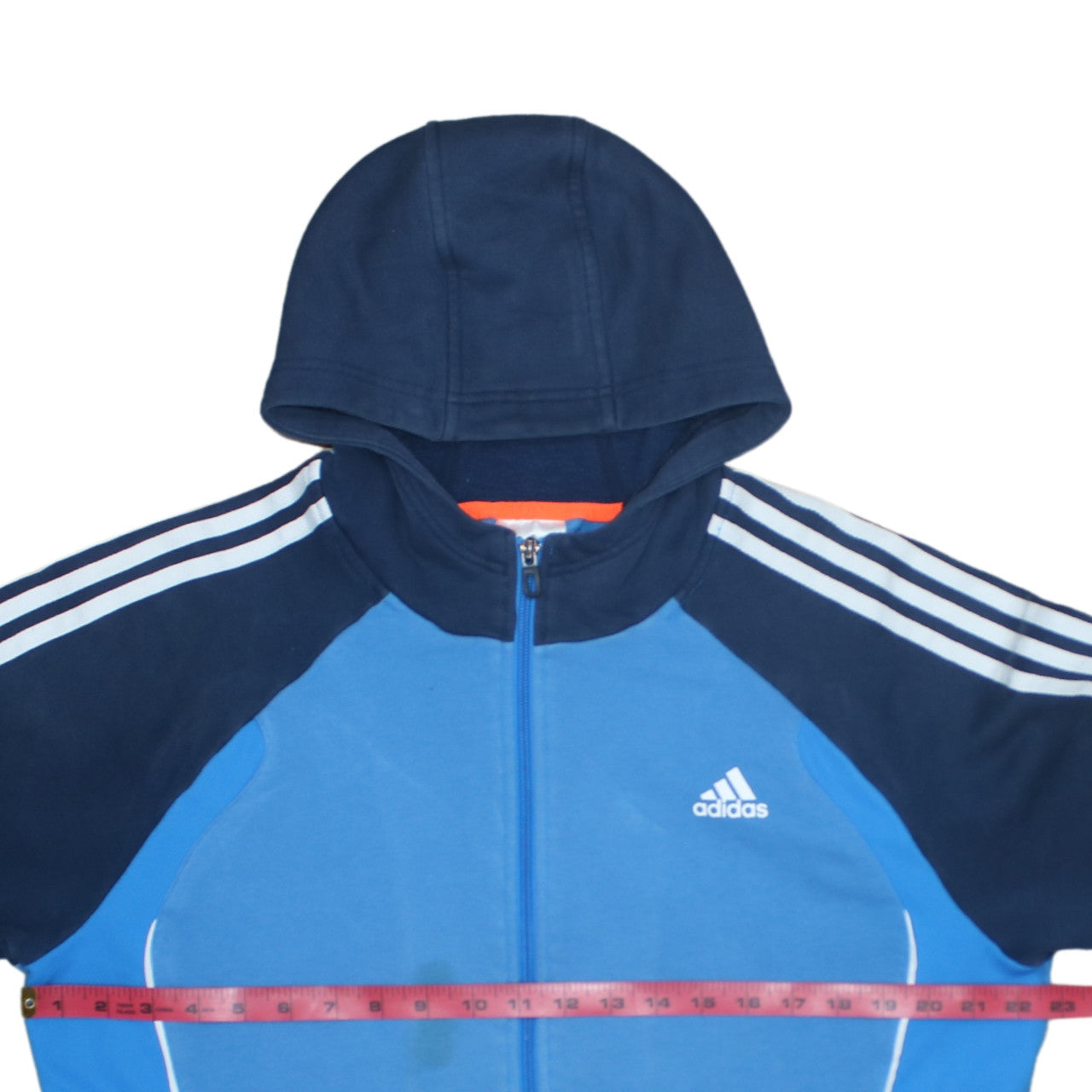 Adidas Men's Blue Full Zip Fleece Hoodie Size L Sportswear