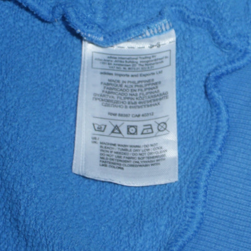 Adidas Men's Blue Full Zip Fleece Hoodie Size L Sportswear