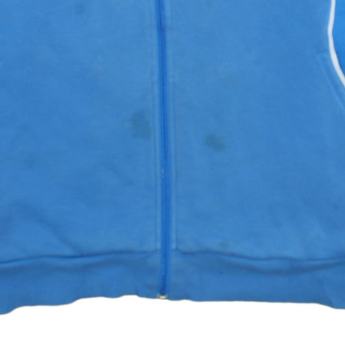 Adidas Men's Blue Full Zip Fleece Hoodie Size L Sportswear