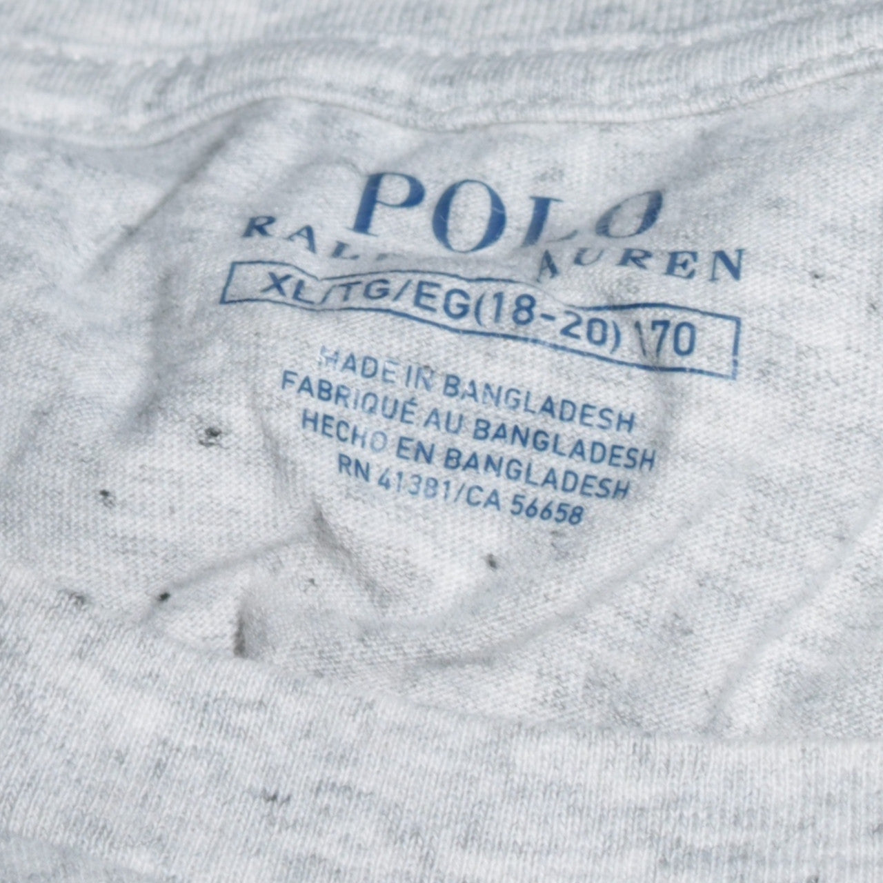 Polo Ralph Lauren Men’s Grey XL Classic Crew Neck Cotton T-Shirt