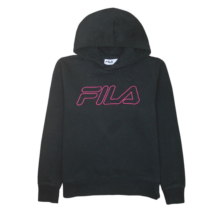 Fila Men's Black Pullover Hoodie M Logo Sports Fleece Sweatshirt