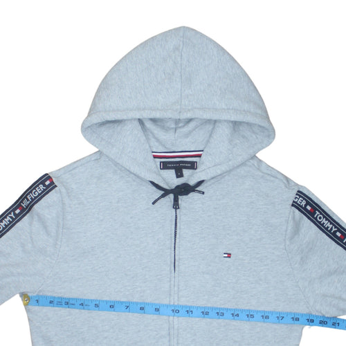 Tommy Hilfiger Men's Grey Full Zip Hoodie Size S Logo Sleeve Detail
