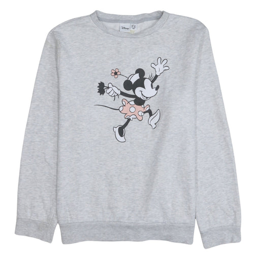 Disney Womens Grey Minnie Mouse Pullover Sweatshirt Size L