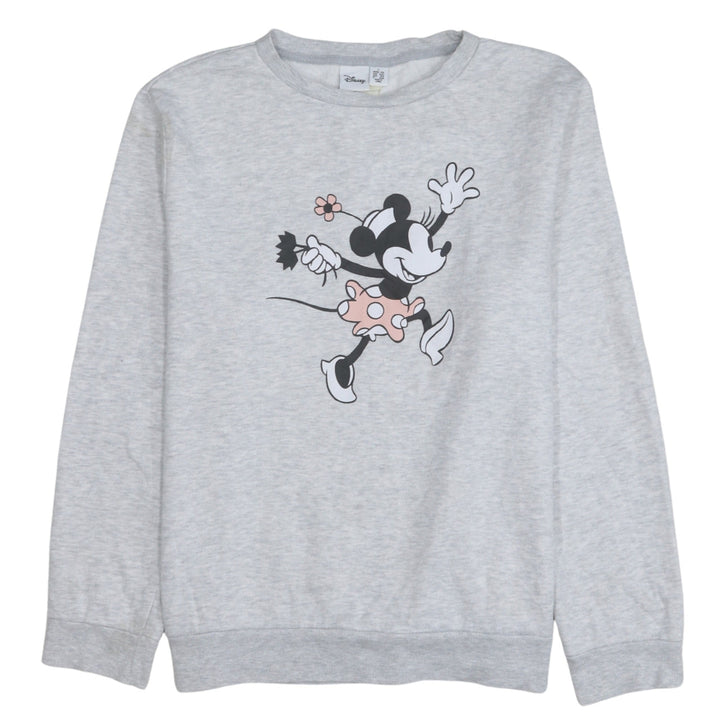 Disney Womens Grey Minnie Mouse Pullover Sweatshirt Size L