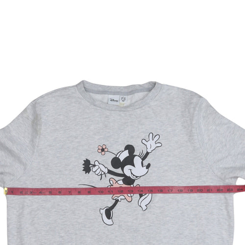 Disney Womens Grey Minnie Mouse Pullover Sweatshirt Size L