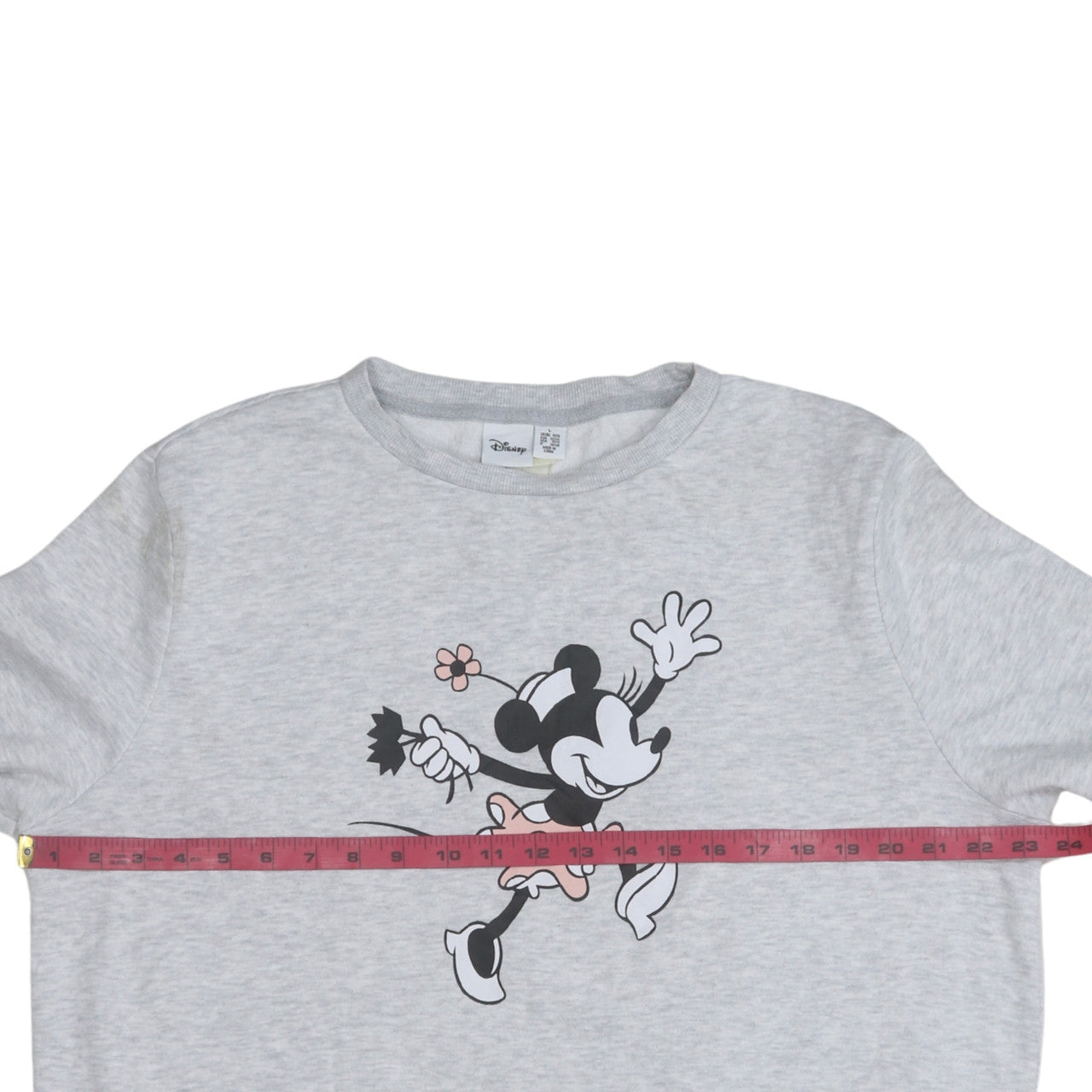 Disney Womens Grey Minnie Mouse Pullover Sweatshirt Size L