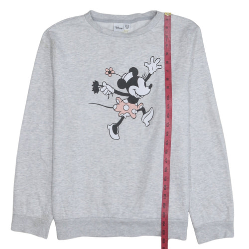 Disney Womens Grey Minnie Mouse Pullover Sweatshirt Size L