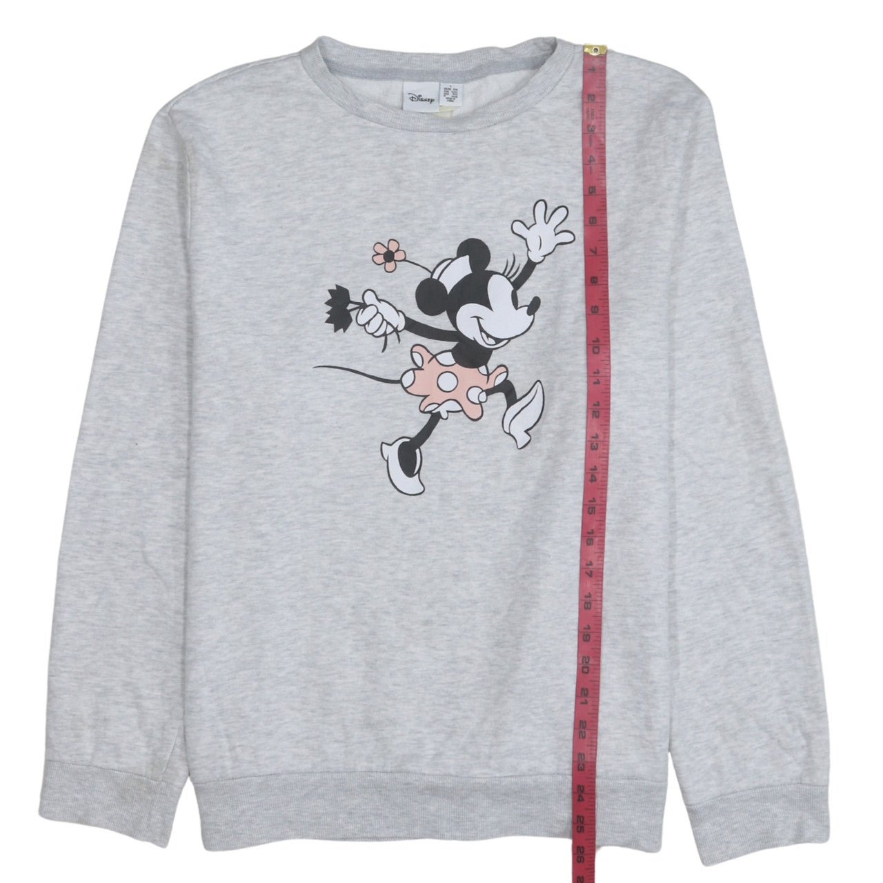 Disney Womens Grey Minnie Mouse Pullover Sweatshirt Size L