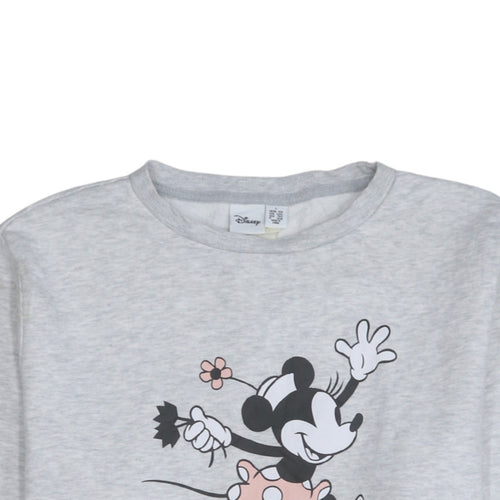 Disney Womens Grey Minnie Mouse Pullover Sweatshirt Size L