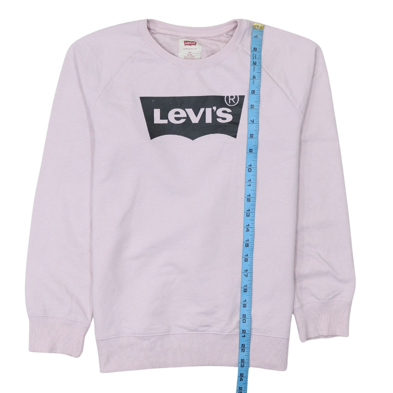 Levi's Womens Pink Logo Crew Neck Sweatshirt Size 16A