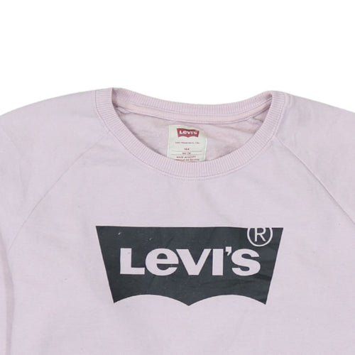 Levi's Womens Pink Logo Crew Neck Sweatshirt Size 16A