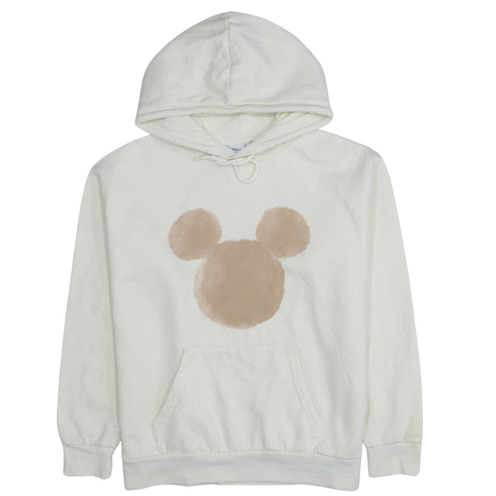 Disney Primark Cares Women Ivory Beige Hoodie L 14/16 Pullover Mickey Ears