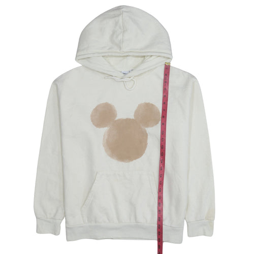 Disney Primark Cares Women Ivory Beige Hoodie L 14/16 Pullover Mickey Ears
