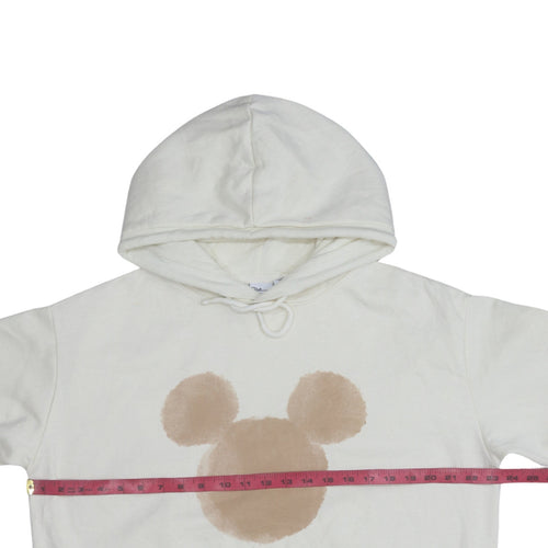Disney Primark Cares Women Ivory Beige Hoodie L 14/16 Pullover Mickey Ears