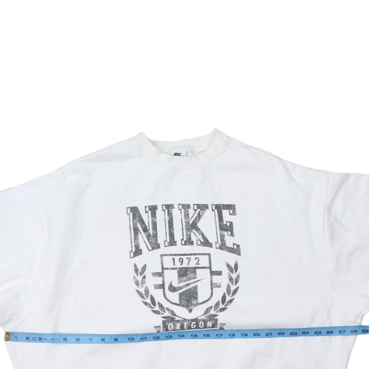 Nike Women White Pullover Sweatshirt S Crew Neck Oregon Print