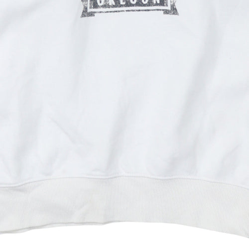 Nike Women White Pullover Sweatshirt S Crew Neck Oregon Print