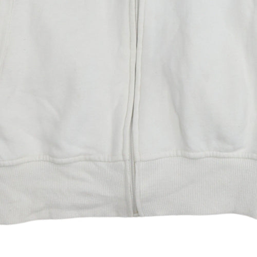 Ellesse Womens White Full Zip Hoodie UK 10 Cotton Blend Casual