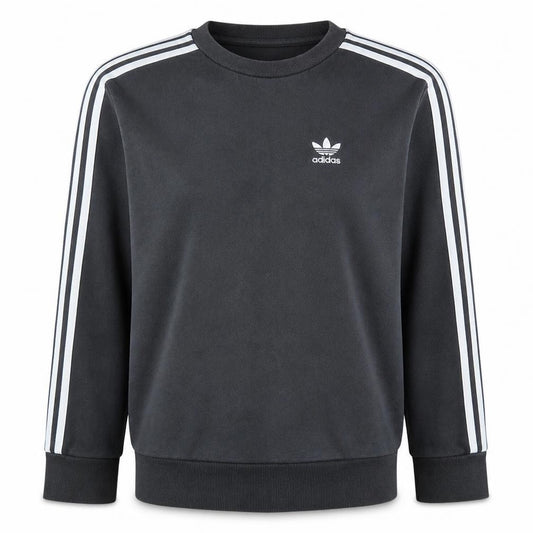 Front view of Adidas Women’s Black Crew Neck Pullover Sweatshirt, size UK 6